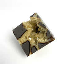 Load image into Gallery viewer, Septarian Cube with shimmering hollow Calcite Crystal Cavity