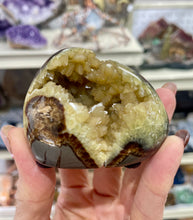 Load image into Gallery viewer, Septarian shaped and polished with crystal interior cavity