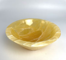 Load image into Gallery viewer, Honeycomb Calcite Bowl Geo-decor lapidary carved and beautifully polished
