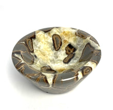 Load image into Gallery viewer, Septarian nodule lapidary carved and polished into a stunning geo decor bowl