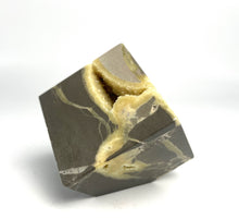 Load image into Gallery viewer, Septarian Cube with Hollow Cavity full of Shimmering Calcite Crystals