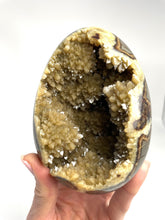 Load image into Gallery viewer, Huge Crystal Cavity in this Septarian Egg 5"