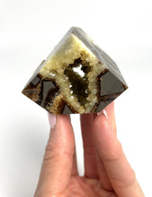 Load image into Gallery viewer, Septarian Rock Cube with Shimmering Calcite Crystals