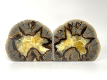 Load image into Gallery viewer, Septarian bookend made from a cut and polished Utah septarian nodule