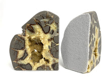 Load image into Gallery viewer, Septarian Bookend with beautiful Calcite Crystal hollow and Fossil Imprints