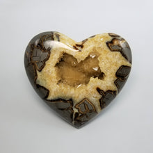 Load image into Gallery viewer,  3d Septarian Heart made from a Septarian Geode with a beautiful open cavity full of stunning calcite crystals