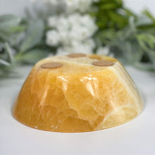 Load image into Gallery viewer, protective cork on base of honeycomb calcite bowl
