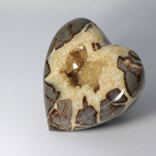 Load image into Gallery viewer, 3d Septarian Heart made from a Septarian Geode with a beautiful open cavity full of stunning calcite crystals