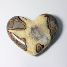 Load image into Gallery viewer, Lapidary Cut and Polished Utah Septarian Geode sculpted into a Beautiful Heart
