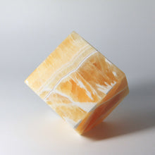 Load image into Gallery viewer, Utah Honeycomb calcite cube at almost 4&quot; is an astonishing geo-decor with it&#39;s bright beautiful colors and pattern
