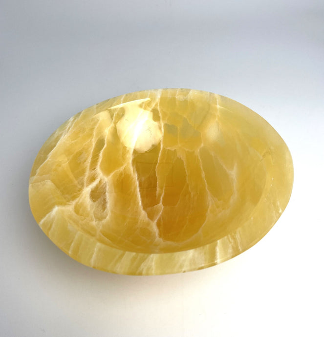 Honeycomb Calcite Bowl Geo-decor lapidary carved and beautifully polished
