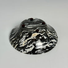 Load image into Gallery viewer, Black and white marble bowl on a gray background
