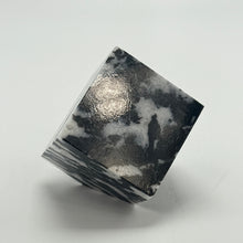 Load image into Gallery viewer, Zebra marble cube on a white background
