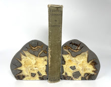 Load image into Gallery viewer, Septarian Bookend with high polished face holding book
