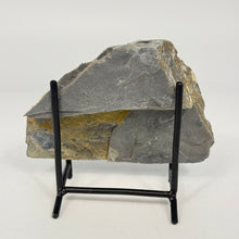 Load image into Gallery viewer, Shale rock with a black metal stand on a white background
