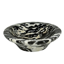 Load image into Gallery viewer, Black and white marbled bowl on a light gray background
