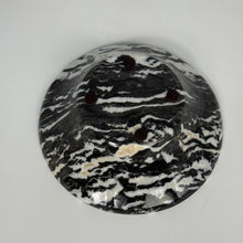 Load image into Gallery viewer, Marble-patterned stone shaped and polished bowl on a light gray background
