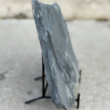 Load image into Gallery viewer, Grey shale stone on a stand against a neutral background
