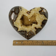 Load image into Gallery viewer,  3d Septarian Heart made from a Septarian Geode with a beautiful open cavity full of stunning calcite crystals

