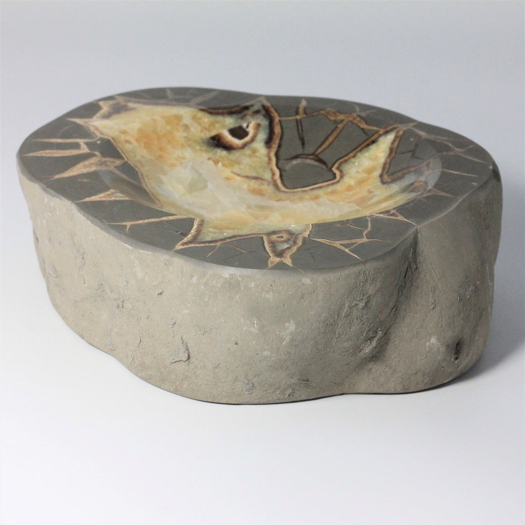 Septarian Bowl formed from a Septarian Nodule