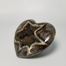 Load image into Gallery viewer, Septarian 3D Heart with a Calcite Crystal Hollow formed from a Septarian Geode
